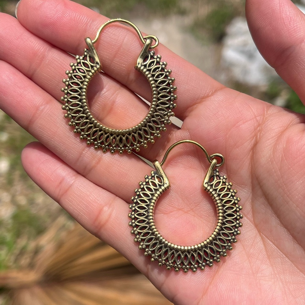 Elegant Gold Hoop Earrings brass